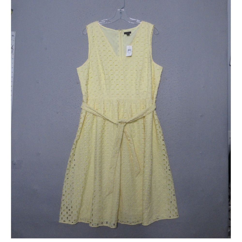 Ann Taylor Factory Yellow Eyelet Midi Dress